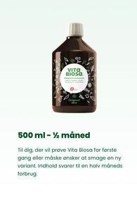 VITA BIOSA - INGEFÆR - 500ml / 1000ml / 3 Liter bag-in-box (økologisk drik fermenteret med kulturer af bifido- og mælkesyrebakterier, ekstrakt fra 19 økologiske urter)