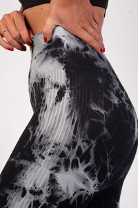 BARA - Black Tie Dye Seamless Tights