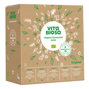 VITA BIOSA - ORIGINAL - 500ml / 1000ml / 3 Liter bag-in-box (økologisk drik fermenteret med kulturer af bifido- og mælkesyrebakterier, ekstrakt fra 19 økologiske urter)