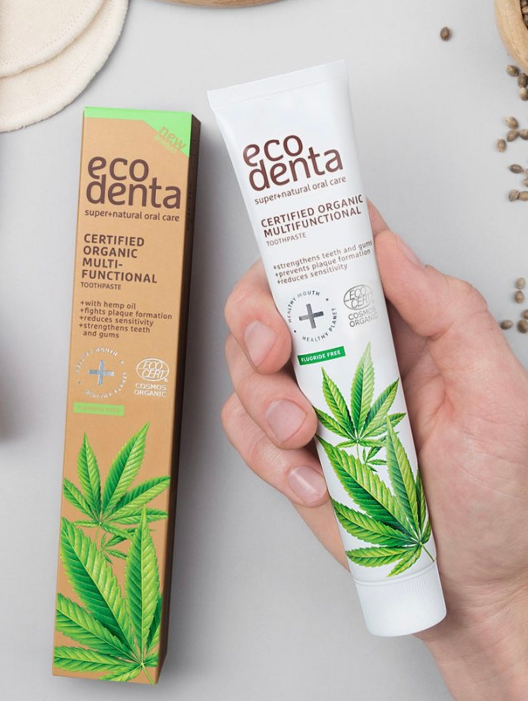 ECODENTA - ORGANIC Multifunctional Toothpaste with Hemp Oil - 75 ml - UTTAN FLUOR