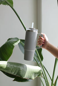 AYA&IDA - Thermo Cup with Straw - Light Grey - 885ML