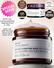 Indlæs billede til gallerivisning EVOLVE - NÝTT: Intense Hydrating Mask 60 ml + 1 stk. ÓKEYPIS Daily Renew Facial Cream 30 ml (virði kr. 404,95)
