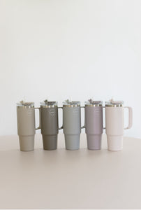 AYA&IDA - Thermo Cup with Straw - Light Grey - 885ML