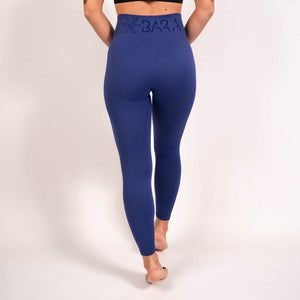 BARA - Blue Ribbed Seamless Tights