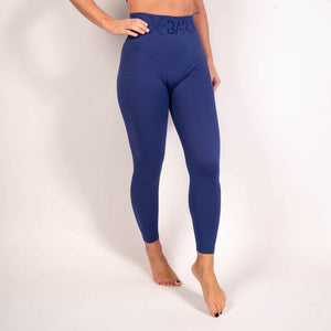 BARA - Blue Ribbed Seamless Tights