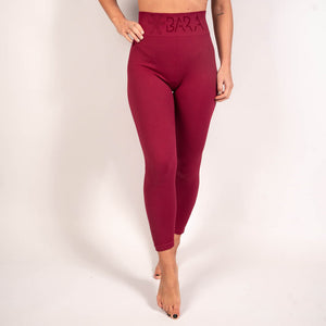 BARA - Burgundy Ribbed Seamless Tights