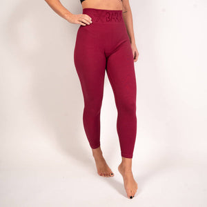 BARA - Burgundy Ribbed Seamless Tights