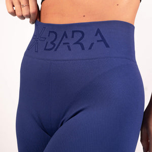 BARA - Blue Ribbed Seamless Tights