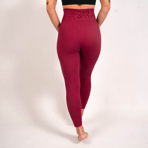 BARA - Burgundy Ribbed Seamless Tights