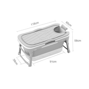 TUBFAMILY - Foldebadekar til voksne - 118cm/Grå