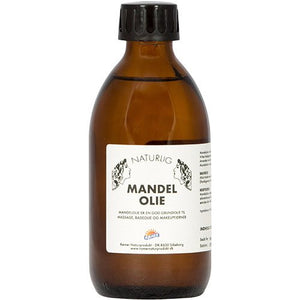 Naturlig - Mandelolie massageolie glasflaske  250 ml.