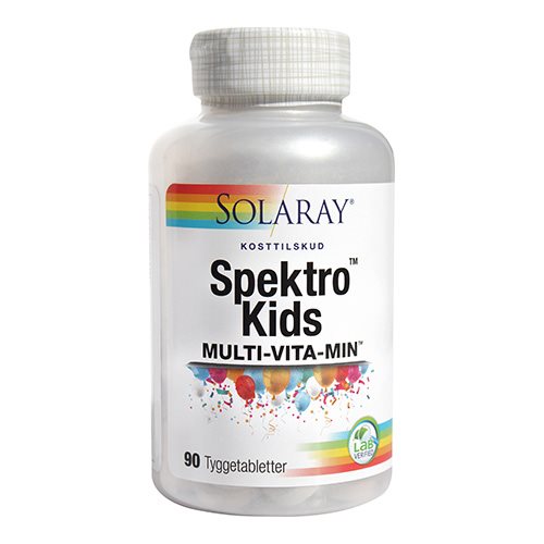 SPAR  40 % - SOLARAY - Spektro Kids Multi-vita-min tyggetablet m. bærsmag m. naturlig sødestof 90 tyggetabl. (útleyp 10/24)